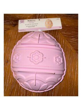 Makery Silicone 3D Easter Egg Cake Mold Food Safe Pink 2-Piece Set Oven & Freeze